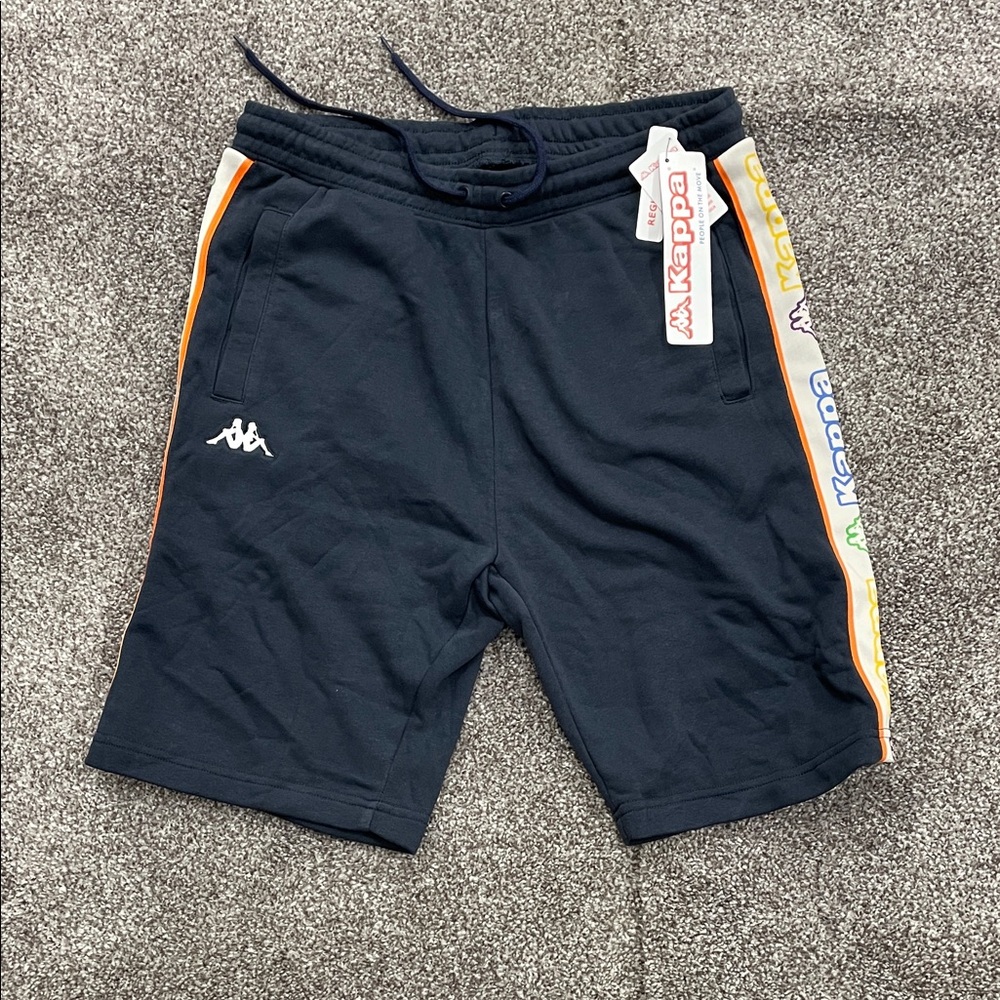 Kappa Men's Black Shorts with Multicolor Stripes